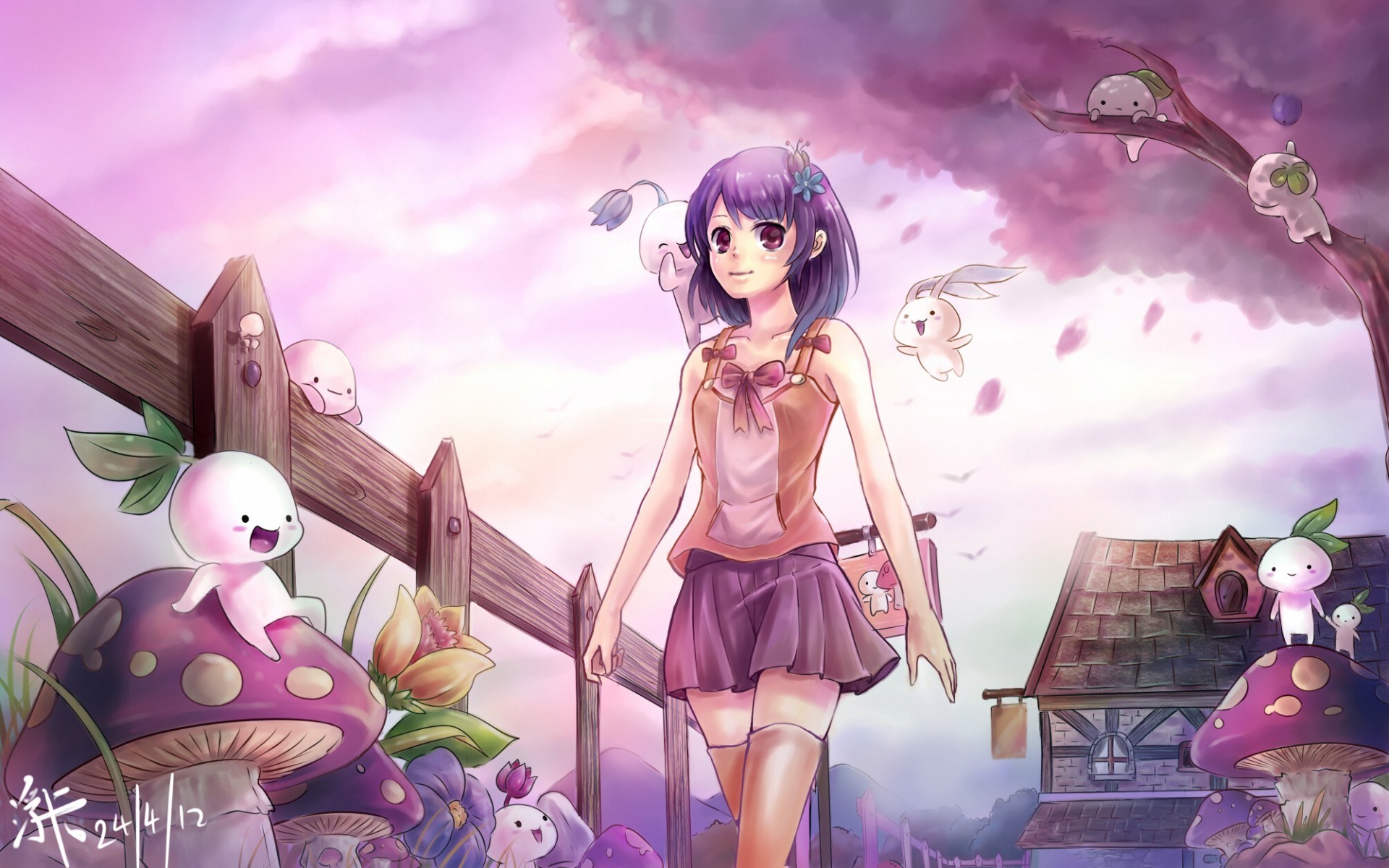 cute anime background ω   Chrome Theme  ThemeBeta