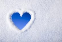 Snow heart wide background free.