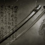 Gray inscription japanese kanji katana ninjas samurai swords photos.