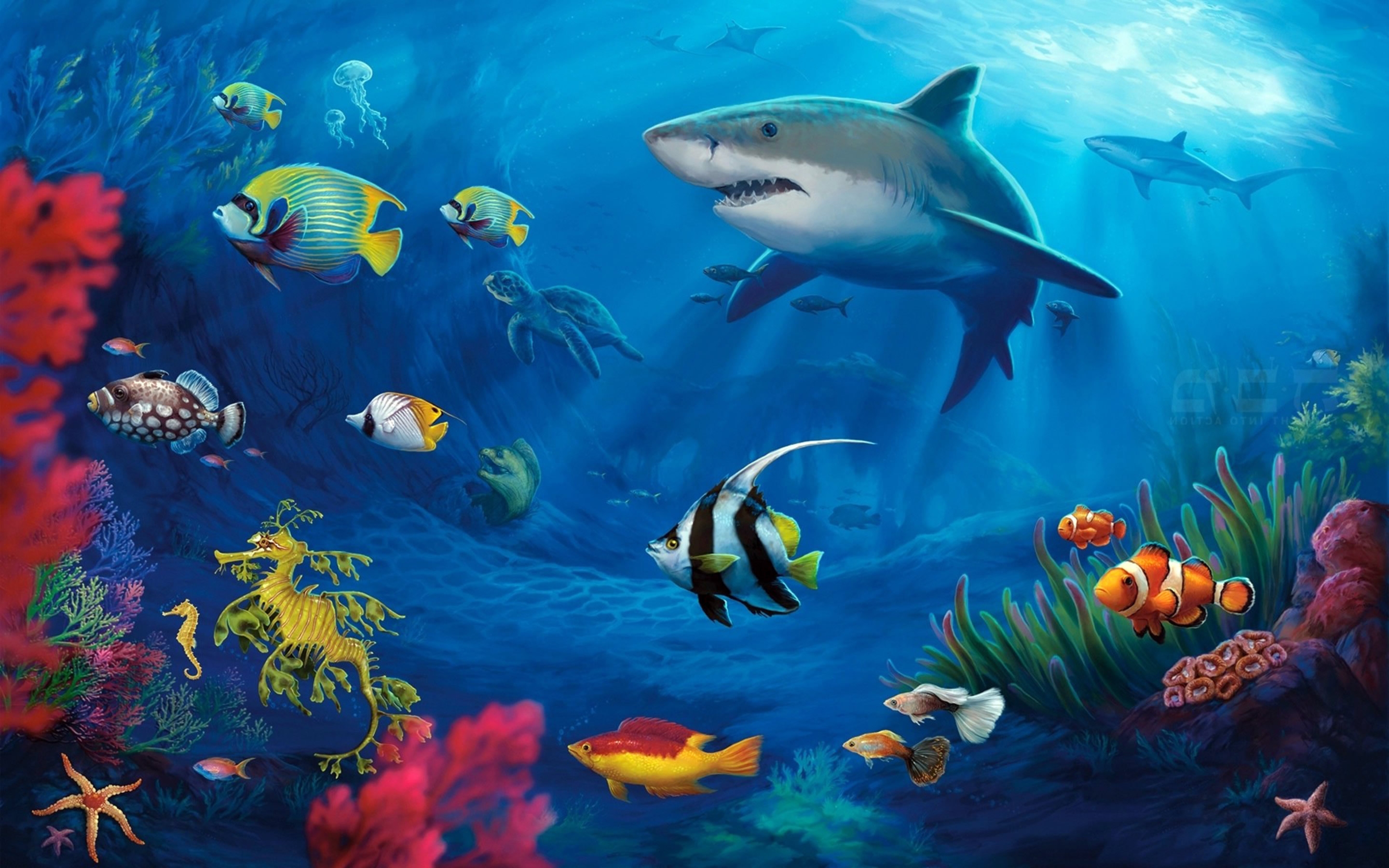 Underwater Scene Printable Wallpaper