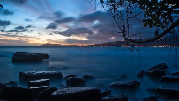 Beach At Night Backgrounds.