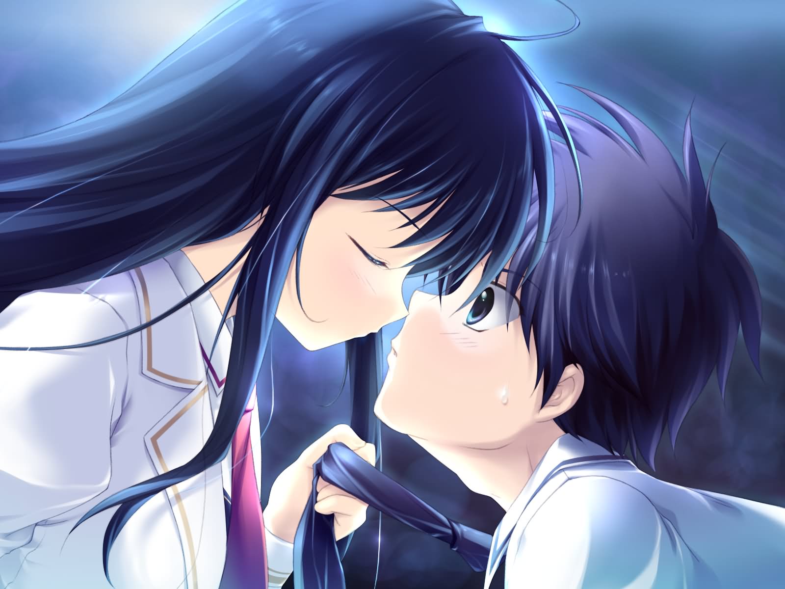 hugs anime couple animecouple  Love Anime Cute Couple HD Png Download   Transparent Png Image  PNGitem