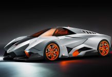 Lamborghini egoista futuristic orange glass pictures.