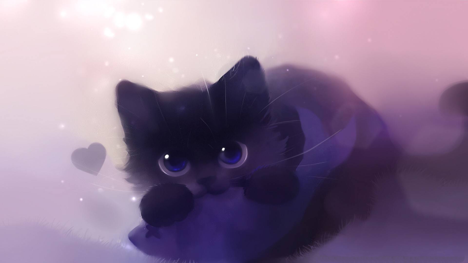 Anime Cat Desktop Wallpaper | PixelsTalk.Net