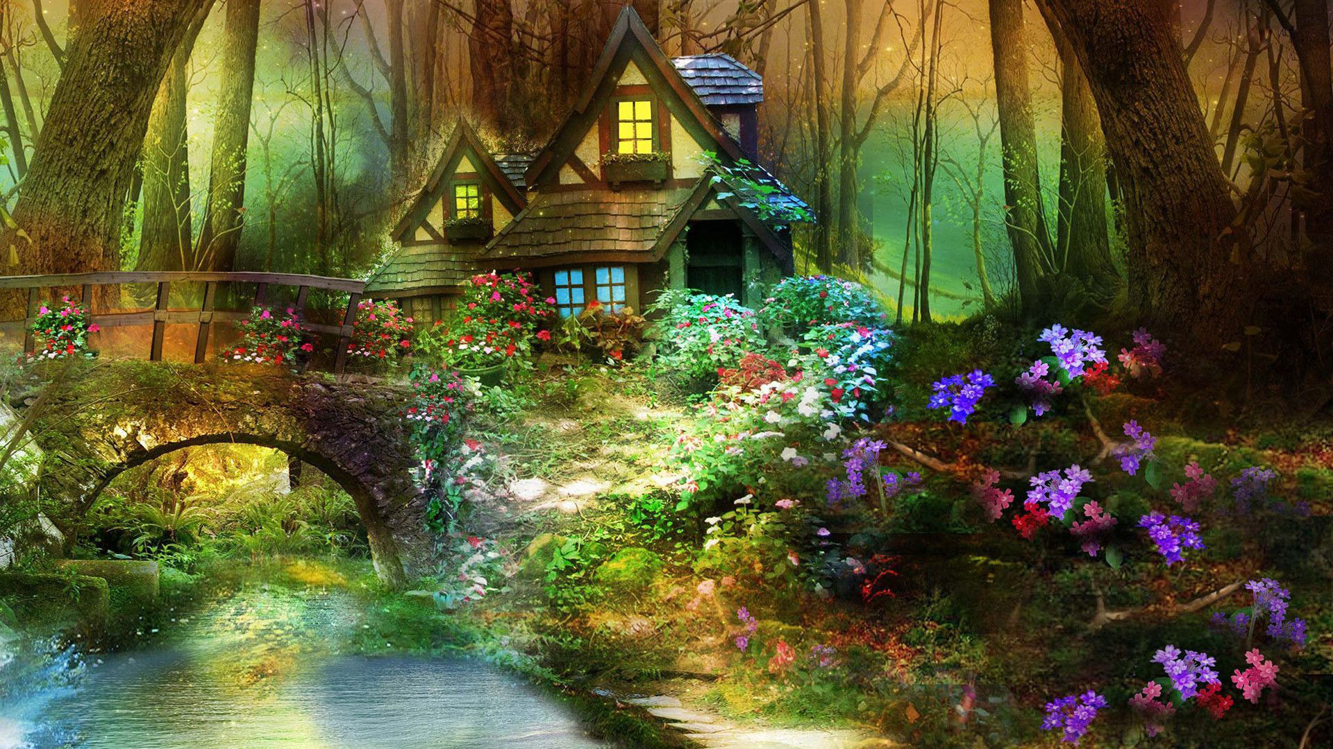 The enchanted forest Widescreen Fantasy Wallpaper  Fantasy background Enchanted  forest Fantasy world