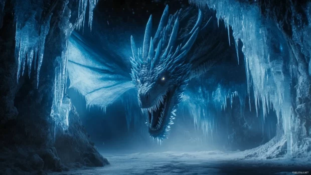 An ice Dragon HD wallpaper.