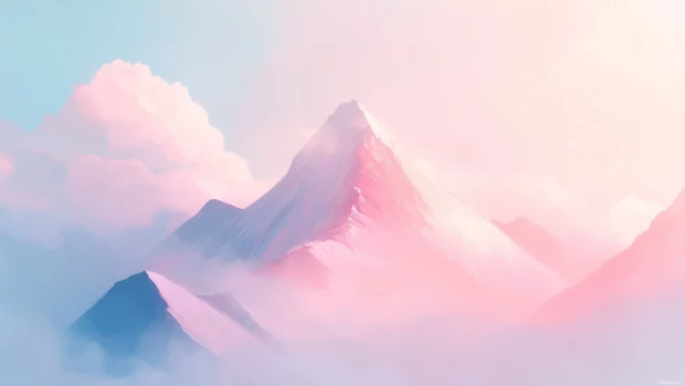 A simple wallpaper HD featuring a single mountain peak with a soft, misty atmosphere.