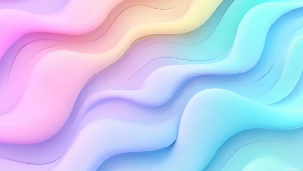 A smooth wave pattern in soft pastel colors, flowing seamlessly across a white background.