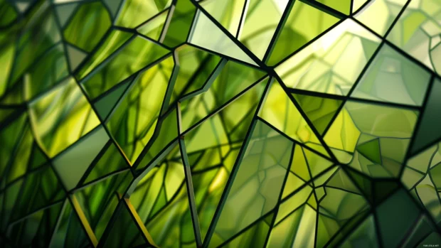 Cool green abstract pattern 4K with sharp angles and contrasting hues.