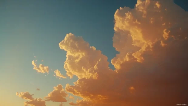 Light, wispy pink clouds gently illuminated by the first light of dawn.