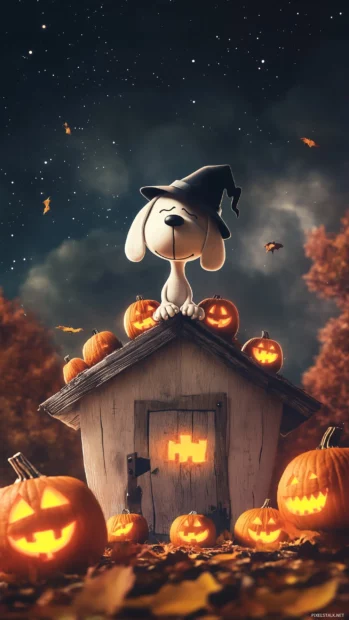 Snoopy Halloween iphone Wallpaper.