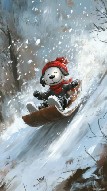 Snoopy snowy wallpaper.