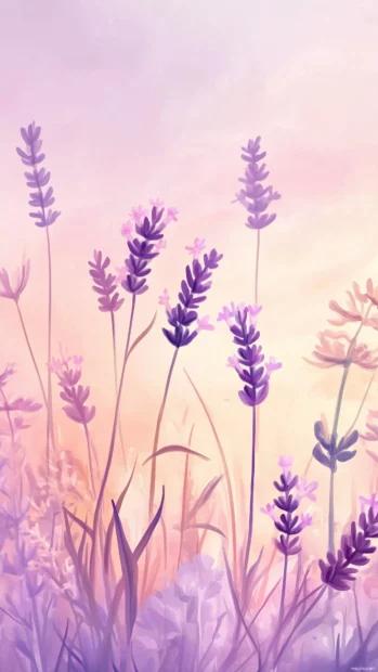 A simple wallpaper features a soft, gradient of lavender and peach with a peaceful ambiance.