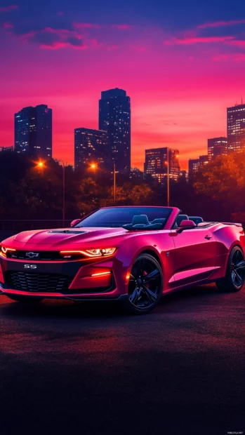 A 2022 Camaro SS Convertible 4K wallpaper.