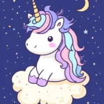 A Cute unicorn Kawaii Wallpaper.