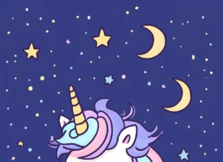 A Cute unicorn Kawaii Wallpaper.