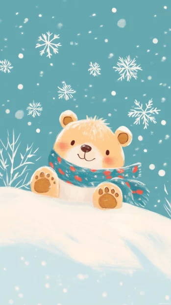 A Kawaii bear wallpaper HD for mobile.