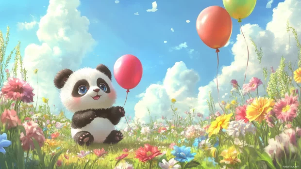 A Kawaii panda wallpaper HD.