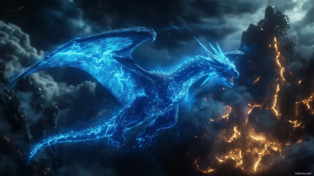 A blue Dragon HD Wallpaper.