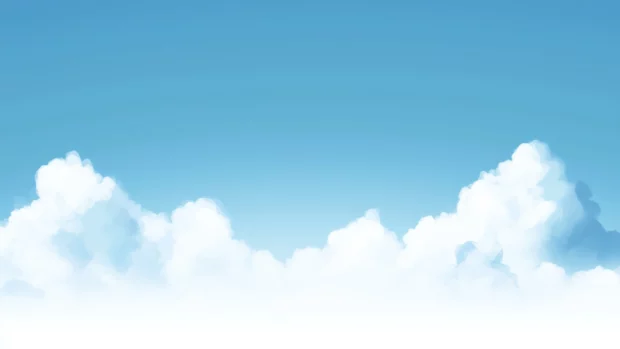 A clean, light blue sky fading into soft white at the bottom, with a minimalistic touch.