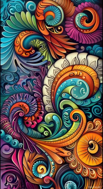 A cool abstract art piece HD wallpaper with swirling colors and intricate patterns.