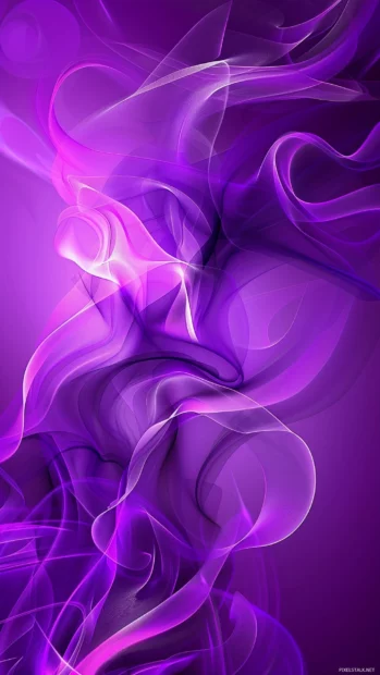 A dynamic cool purple background with intersecting waves and vibrant tones.