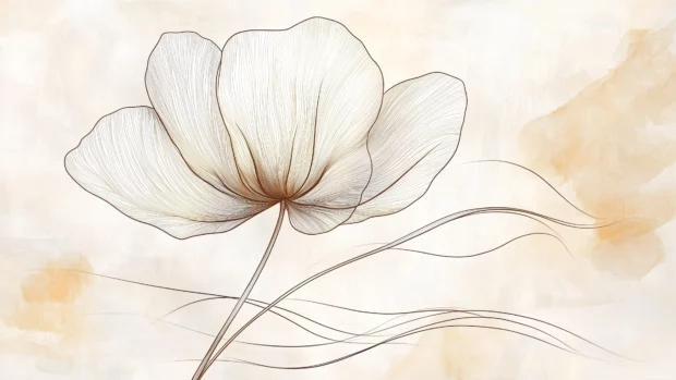 A flower in full bloom on a light pastel background.