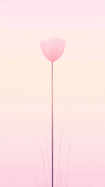 A light pink tulip with minimal details, placed in the center of a smooth gradient background.