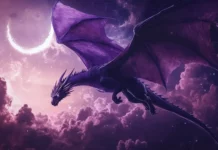 A majestic purple Dragon desktop wallpaper.