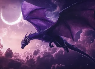 A majestic purple Dragon desktop wallpaper.