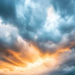 A mesmerizing sky covered in dense, billowing storm clouds.