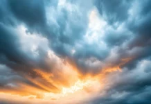 A mesmerizing sky covered in dense, billowing storm clouds.