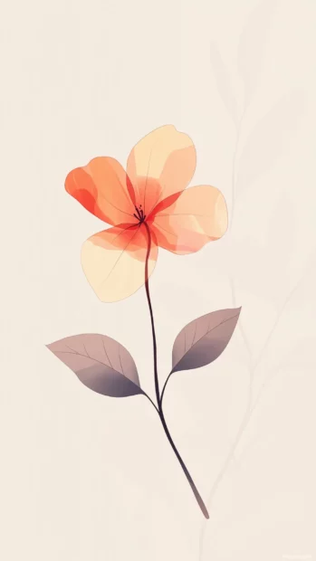 A minimalist silhouette of a flower in bloom.