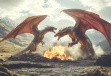 A pair of dragons computer wallpaper HD.