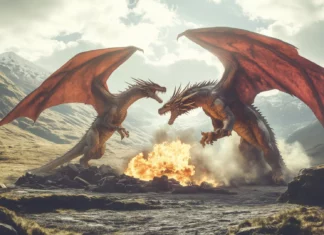 A pair of dragons computer wallpaper HD.