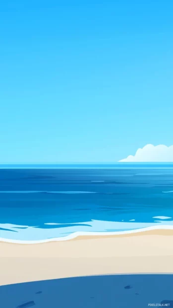 A peaceful blue ocean with smooth waves.