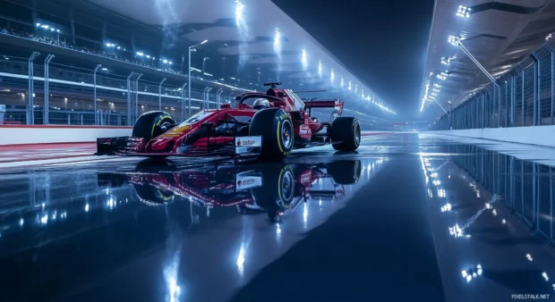 A shot of an F1 car desktop wallpaper.