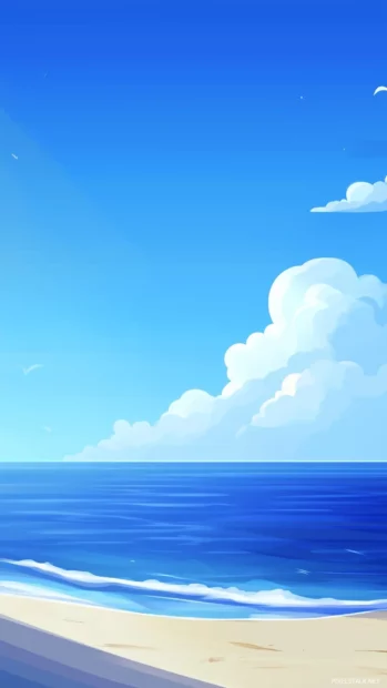 A simple blue ocean wallpaper.