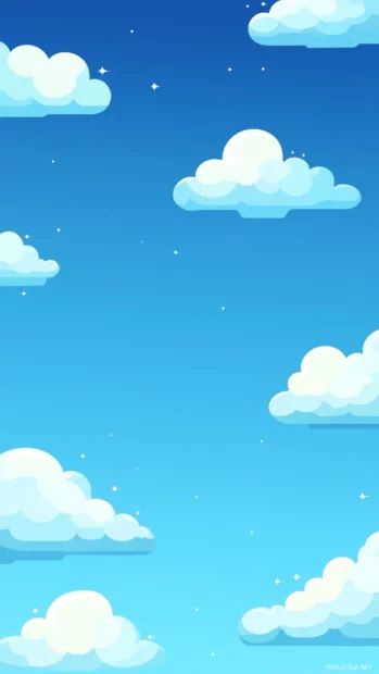 A simple blue sky 4K wallpaper with delicate clouds scattered across, creating a calming and serene atmosphere.