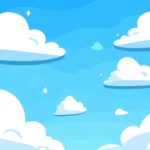 A simple computer wallpaper featuring a light blue sky with a few fluffy white clouds.