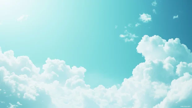 A simple light blue sky fading into soft white at the bottom, with a minimalistic touch.