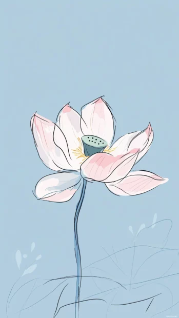 A simple sketch of a lotus flower.