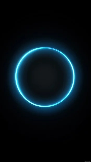 A single ice blue circle with a soft glow.