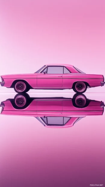 A sleek pink car wallpaper for iPhone.