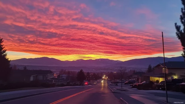 A vibrant sky at sunrise, painted with soft pastel pink and orange clouds, slowly transitioning into a clear blue sky.