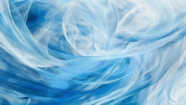 Abstract cool blue swirls blending into a serene and soothing background.