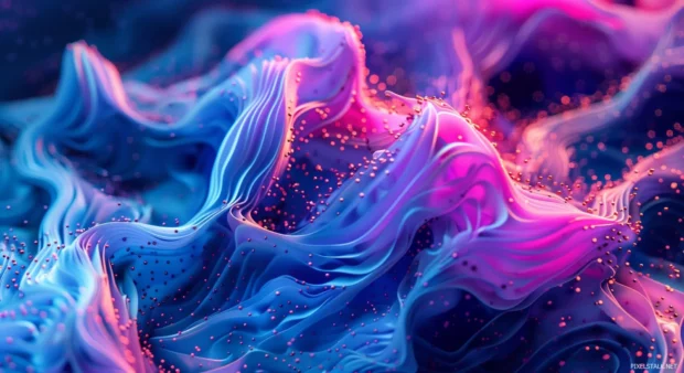 Cool 3D digital art with intricate patterns and neon light effects.