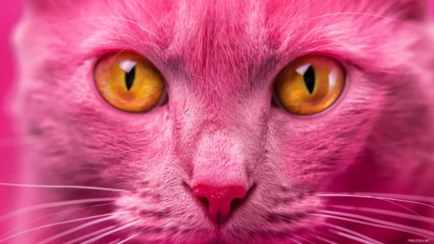 Cool Pink cat wallpaper HD.