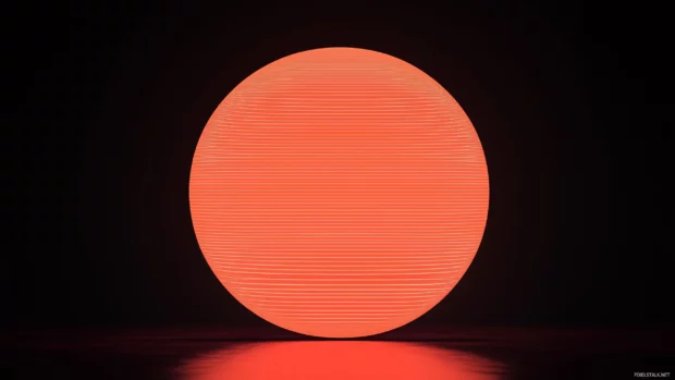 Cool Simple Wallpaper with a glowing orb in vibrant orange.