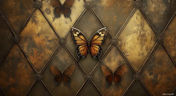 Cool Vintage Laptop Wallpaper with a vintage inspired butterfly wallpaper with intricate butterfly motifs in earth tones.